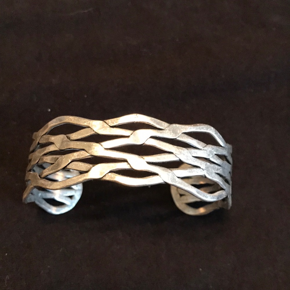 Hammered silver cuff